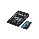 KINGSTON 128GB microSDHC Canvas Go! Plus 170R/100W U3 UHS-I V30 Card + SD Adapter
