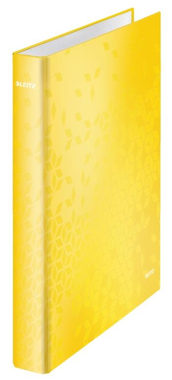 Kroužkový pořadač Leitz WOW, A4+, 2DR/25mm, žlutá