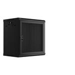LANBERG Nástěnná jednodílná skříň 19", 12U/600x450, (v rozloženém stavu), perforované dveře, černá (RAL9004)