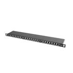 LANBERG PATCH PANEL 24 PORT 0.5U 19” CAT.5E SHIELDED BLACK