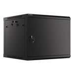 LANBERG RACK CABINET 19” WALL-MOUNT 9U/600X600 FOR SELF-ASSEMBLY WITH METAL DOOR BLACK   (FLAT PACK)