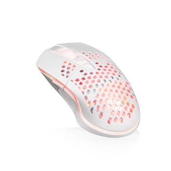 Logic LM-STARR-ONE LIGHT herní drátová optická myš, 7 tlačítek, 6400 DPI, RGB LED podsvícení, USB, bílá
