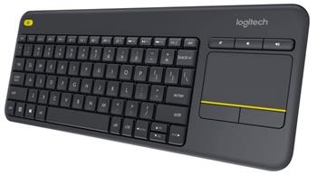 Logitech kláv. Wireless Touch Keyboard K400 Plus, CZ, černá, unifying přijímač