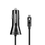 Modecom ROYAL MC-KULC-02 USB-C nabíječka do auta vč. kabelu s Quick Charge 3.0 + 1x USB-A port, 5V/3A, černá