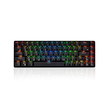 Modecom VOLCANO LANPARTY RGB BT bezdrátová mechanická herní klávesnice (Gateron Yellow), Bluetooth, US layout, černá
