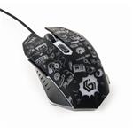 Myš GEMBIRD MUS-6B-GRAFIX-01, černá s grafickým potiskem, USB