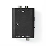 Nedis ACON2509BK - Digitální audio převodník | 2cestný | Vstupní konektor: 1x S / PDIF (RCA) Zásuvka / 1x TosLink Zásuvka | Výstu