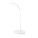 Nedis LTLGQ3M2WT - LED Stolní Lampa S Dotykovým Ovládáním | Bezdrátová Qi Nabíječka | 2.0 A | 10 W | Bílá barva