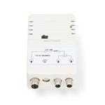Nedis SAMP42221WT - Anténní zesilovač CATV | Zesílení: 25 dB | 47 - 862 MHz | Počet výstupů: 2 | Ovládání zesílení | Bílá