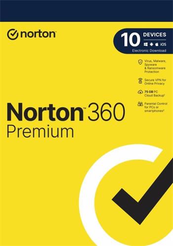 NORTON 360 PREMIUM 75GB CZ 1 USER 10 DEVICE 24MO SWS DRMKEY FTP