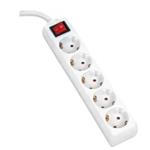 OMEGA Prodlužovací zásuvková lišta s 5 zásuvkami WITH BASIC SURGE PROTECTION 1.5M 16A 5 SOCKET TYPE F SCHUKO GERMAN WHI