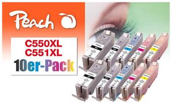 PEACH kompatibilní cartridge Canon PGI-550XL/CLI-551XL Combi pack(10) 8x13ml, 2xBlack, 2xCyan, 2xMagenta, 2xYellow, 2xB