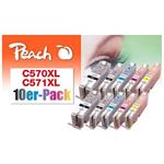 PEACH kompatibilní cartridge CanonPGI-570XL/CLI-571XL Com pack(10)8x13 ml,2xBlack,2xCyan,2xMagenta,2xYellow,2xBlack 2x23