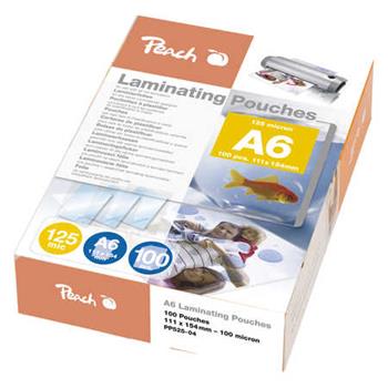 PEACH laminovací folie Laminating Pouch A6 (111x154mm), 125mic, 100ks
