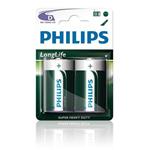 Philips LongLife Baterie R20L2B D zinkouhlíková
