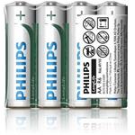 Philips LongLife Baterie R6L4F AA zinkouhlíková