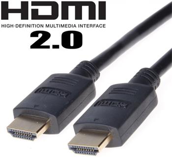 PremiumCord HDMI 2.0 High Speed + Ethernet kabel, zlacené konektory, 1m