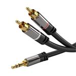PremiumCord HQ stínený kabel stereo Jack 3.5mm-2xCINCH M/M 3m