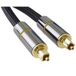 PremiumCord Optický audio kabel Toslink, OD:7mm, Gold-metal design + Nylon 2m