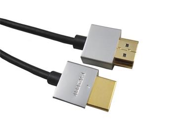PremiumCord Slim HDMI High Speed + Ethernet kabel, zlacené konektory, 1m