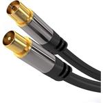 PremiumCord TV antenní HQ propojovací kabel M/F 75Ohm (135dB) 4x stínený 1,5m