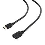 Prodlužovací HDMI kabel, 1,8m, 1.4, M/F stíněný, zlacené kontakty, černý