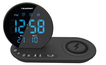 Radio alarm clock BLAUPUNKT CR85BK CHARGE, FM, thermometer, wireless charging, black