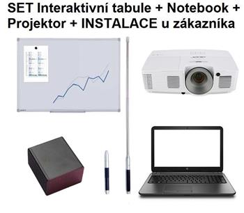 SET IQboard Komplet150 SHORT: interaktivní tabule 150x100cm + Notebook 15,6" + Projektor + Instalace + Zaškolení