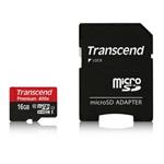 Transcend 16GB microSDHC UHS-I (Class 10) paměťová karta (s adaptérem)