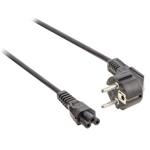 VALUELINE napájecí kabel 230V/ přípojný 10A/ přímý/ úhlový/ trojlístek/ černý/ 5m